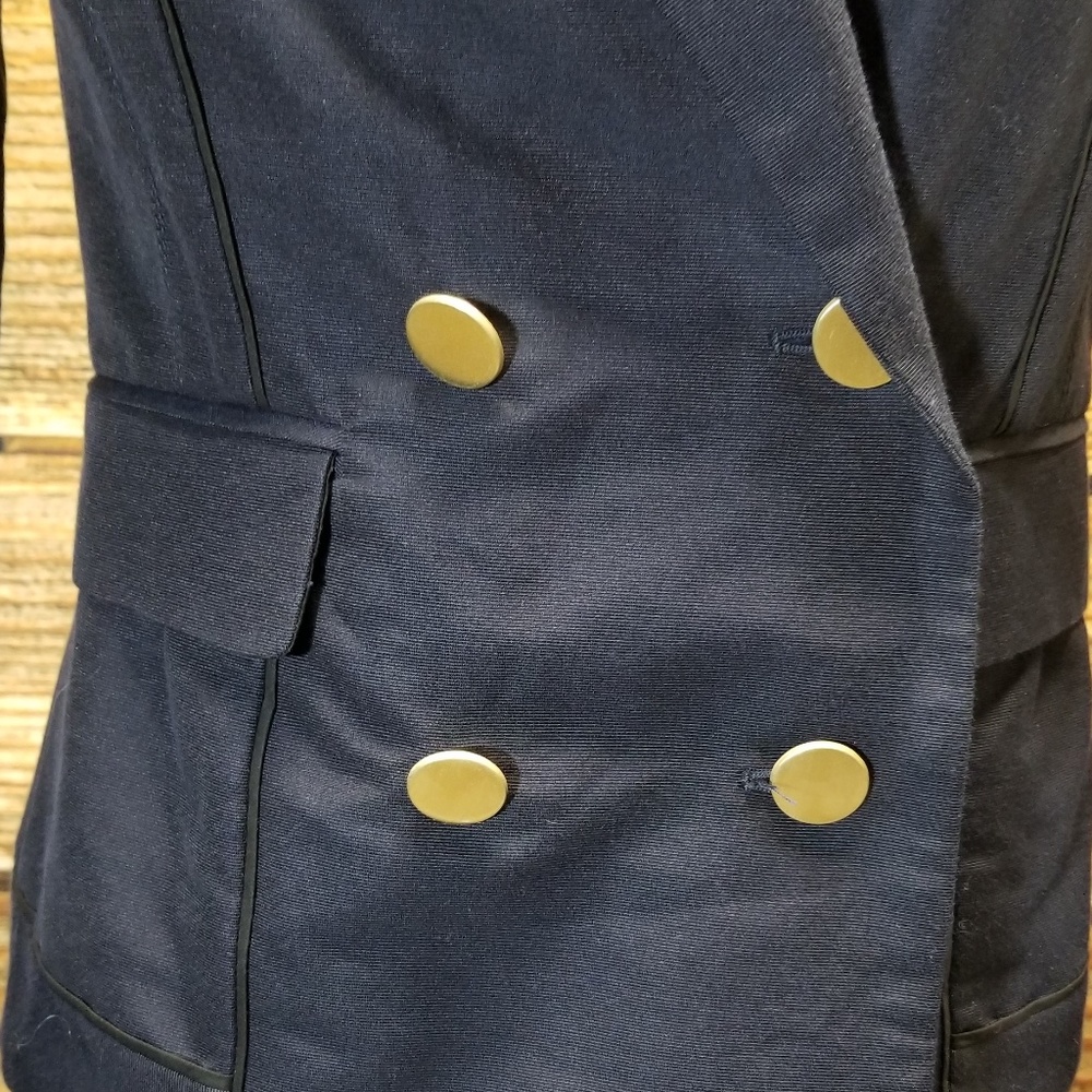 10 Crosby Derek Lam Navy Blazer Gold Button Size 6 - Picture 2 of 8